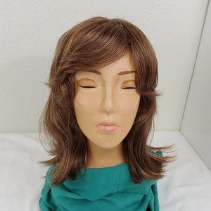 Wavy Mid-Length Wig Golden Chocolate Brown NWOT